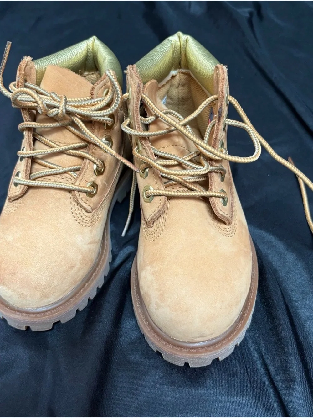 Kids Tan Suede Lace-Up Boots